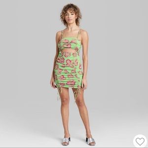 Wild Fable - Sleeveless Cut Out Bodycon Dress - Mint Green Floral - Size…